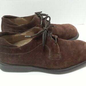 Men's Florsheim Comfortech Shoes Brown Suede Lace Up Business Casual Sz 10M